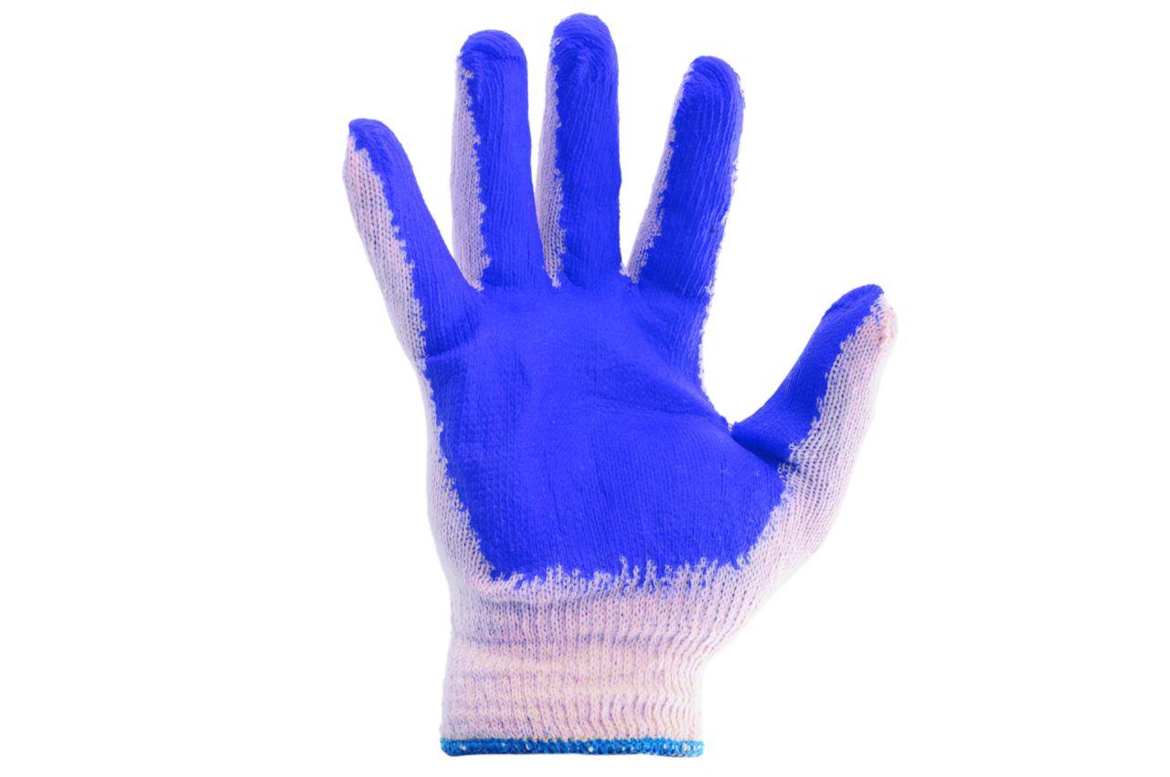 Перчатки Intertool - с латексным покрытием 10 (бело-синяя) 1