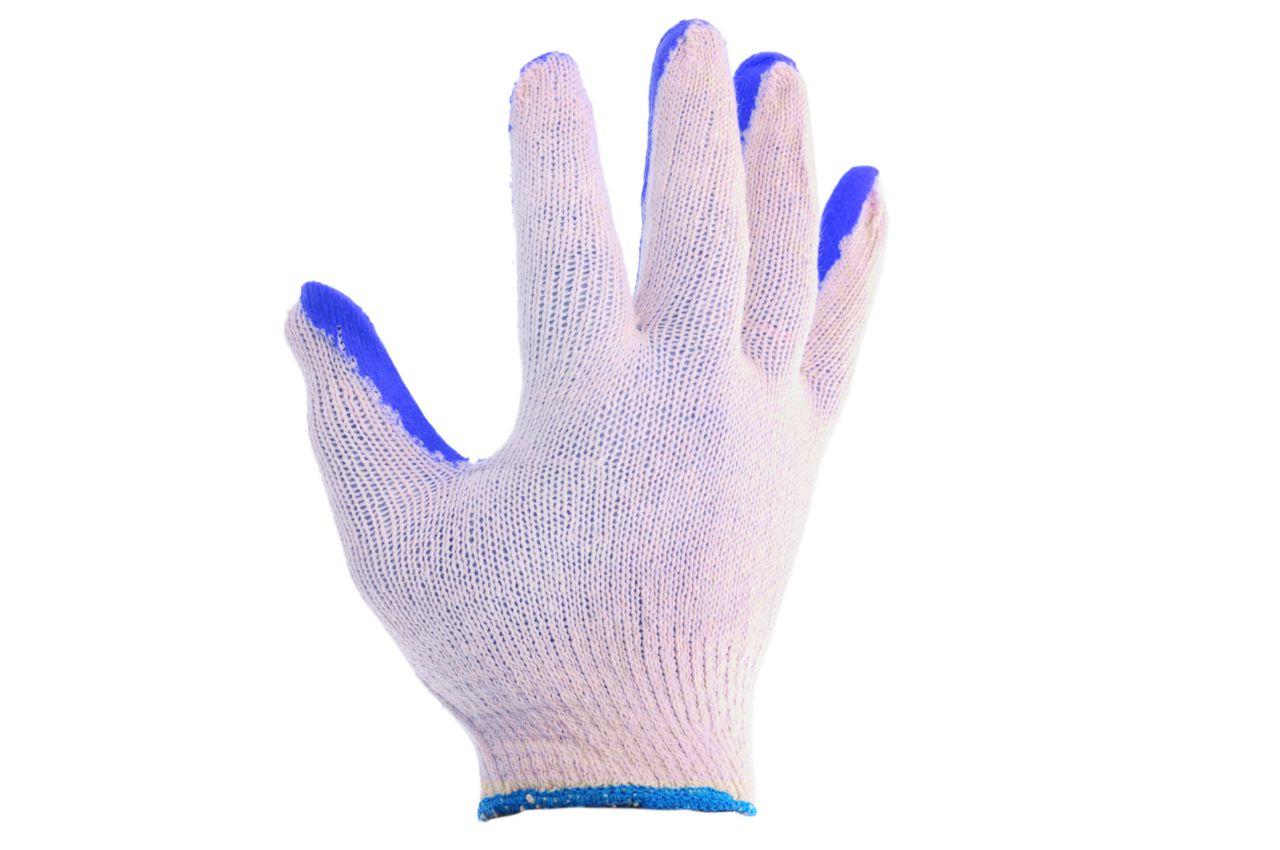 Перчатки Intertool - с латексным покрытием 10 (бело-синяя) 2