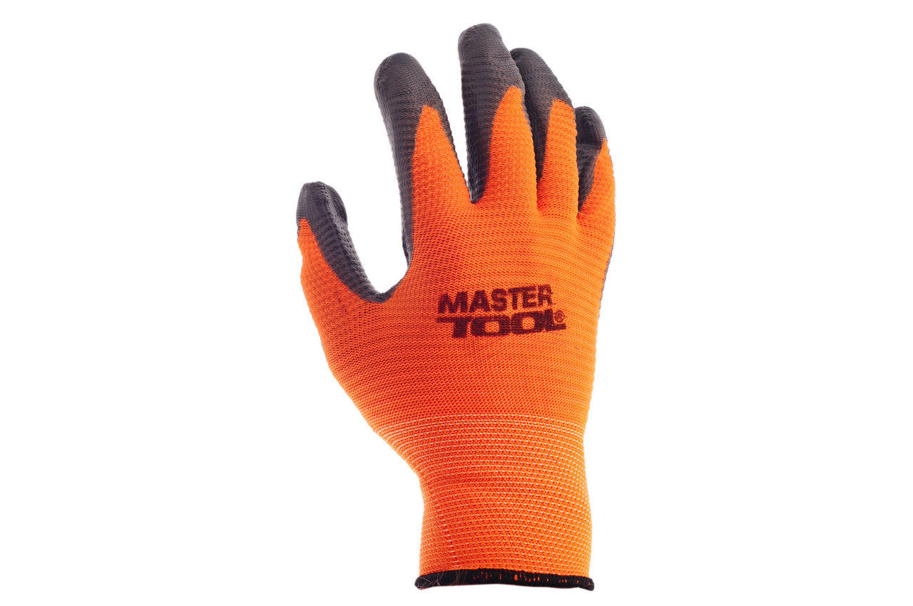 Перчатки Mastertool - с нитриловым покрытием, ребристые 10 (оранж-серые) 2