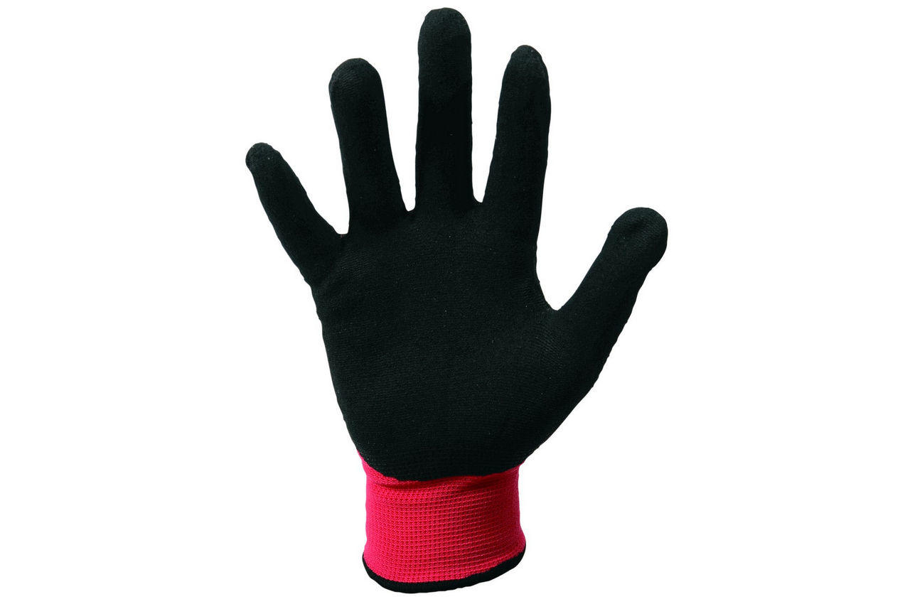 Перчатки Mastertool - с нитриловым покрытием, пористые 10 (красно-черные) zoom 4