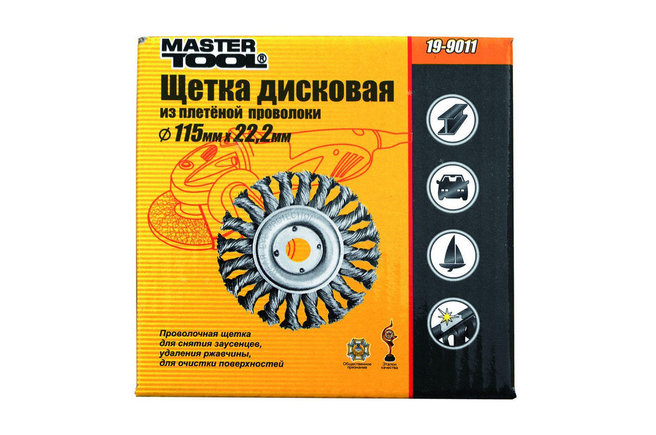 Щетка дисковая Mastertool - 115 мм плетеная zoom 2