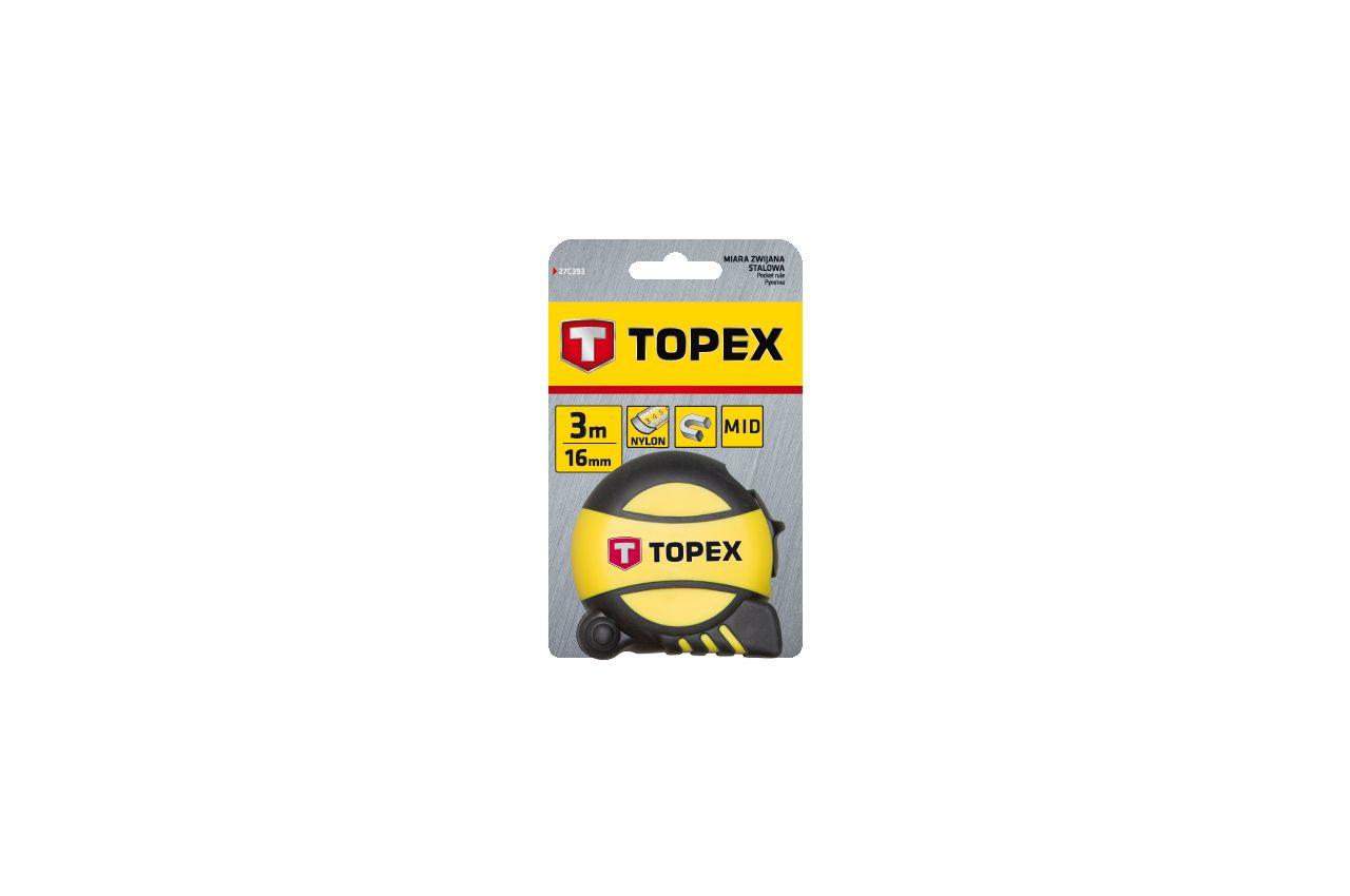 Рулетка Topex - 3 м х 16 мм, Prof 2