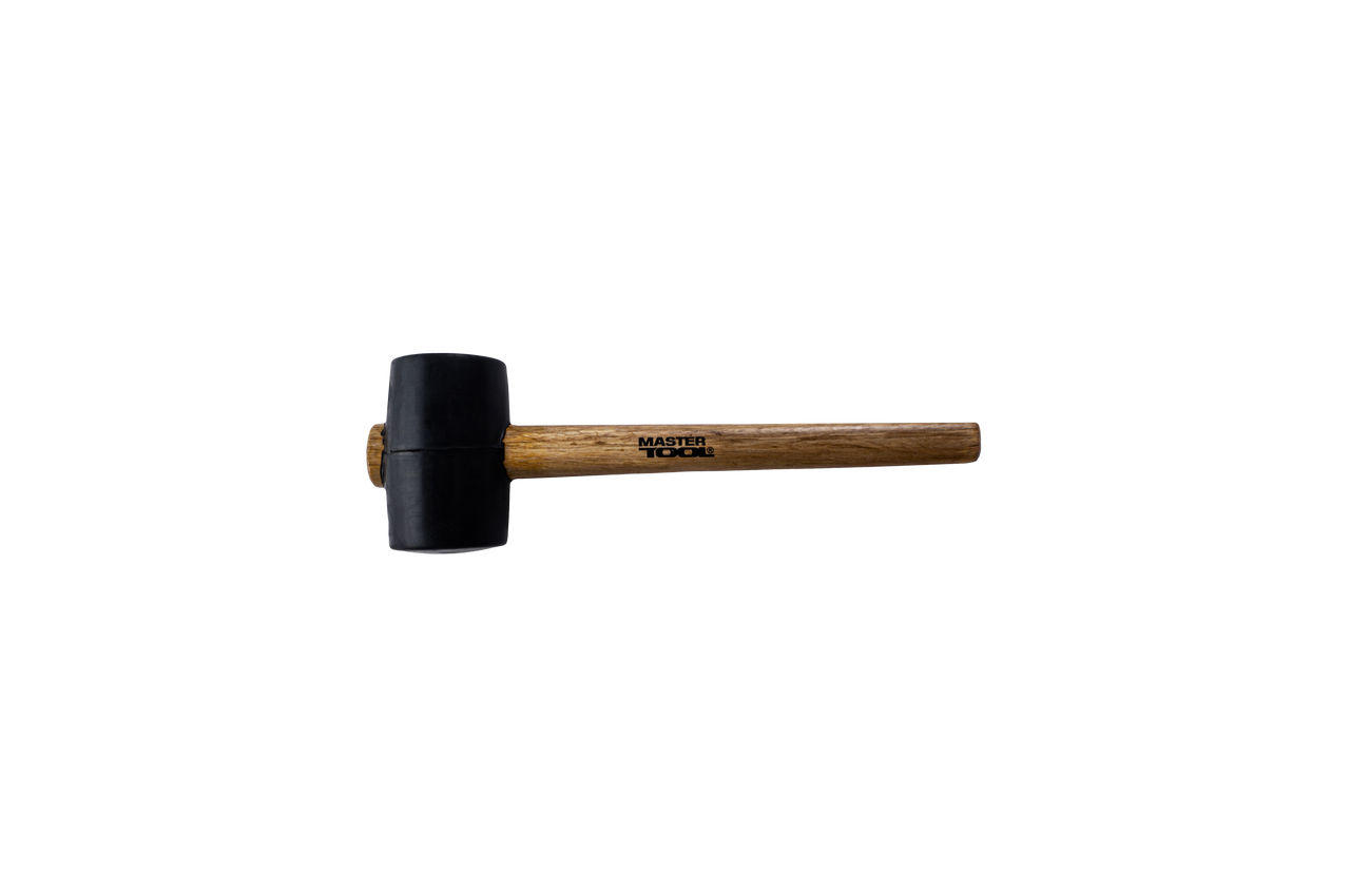Киянка Mastertool - 340 г х 55 мм черная резина, ручка деревянная 1