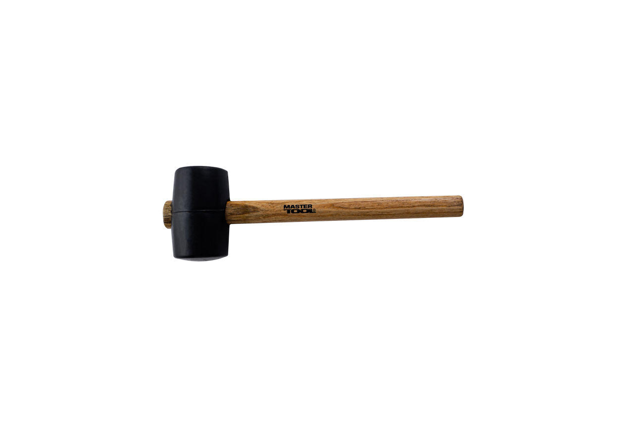 Киянка Mastertool - 450 г х 60 мм черная резина, ручка деревянная 1