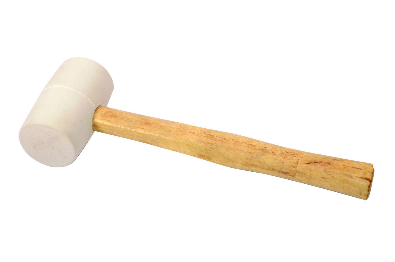 Киянка Mastertool - 340 г х 55 мм белая резина, ручка деревянная 1