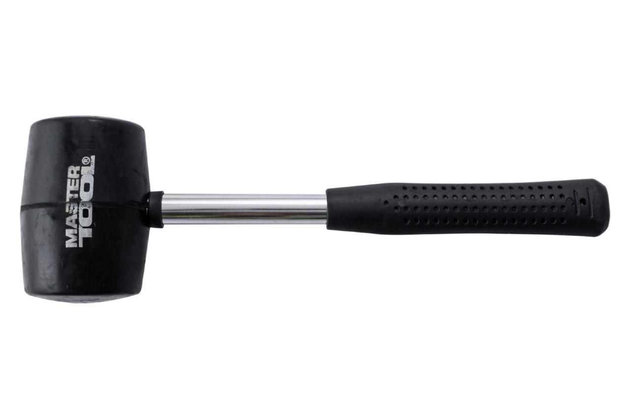 Киянка Mastertool - 450 г х 60 мм черная резина, ручка металл 1