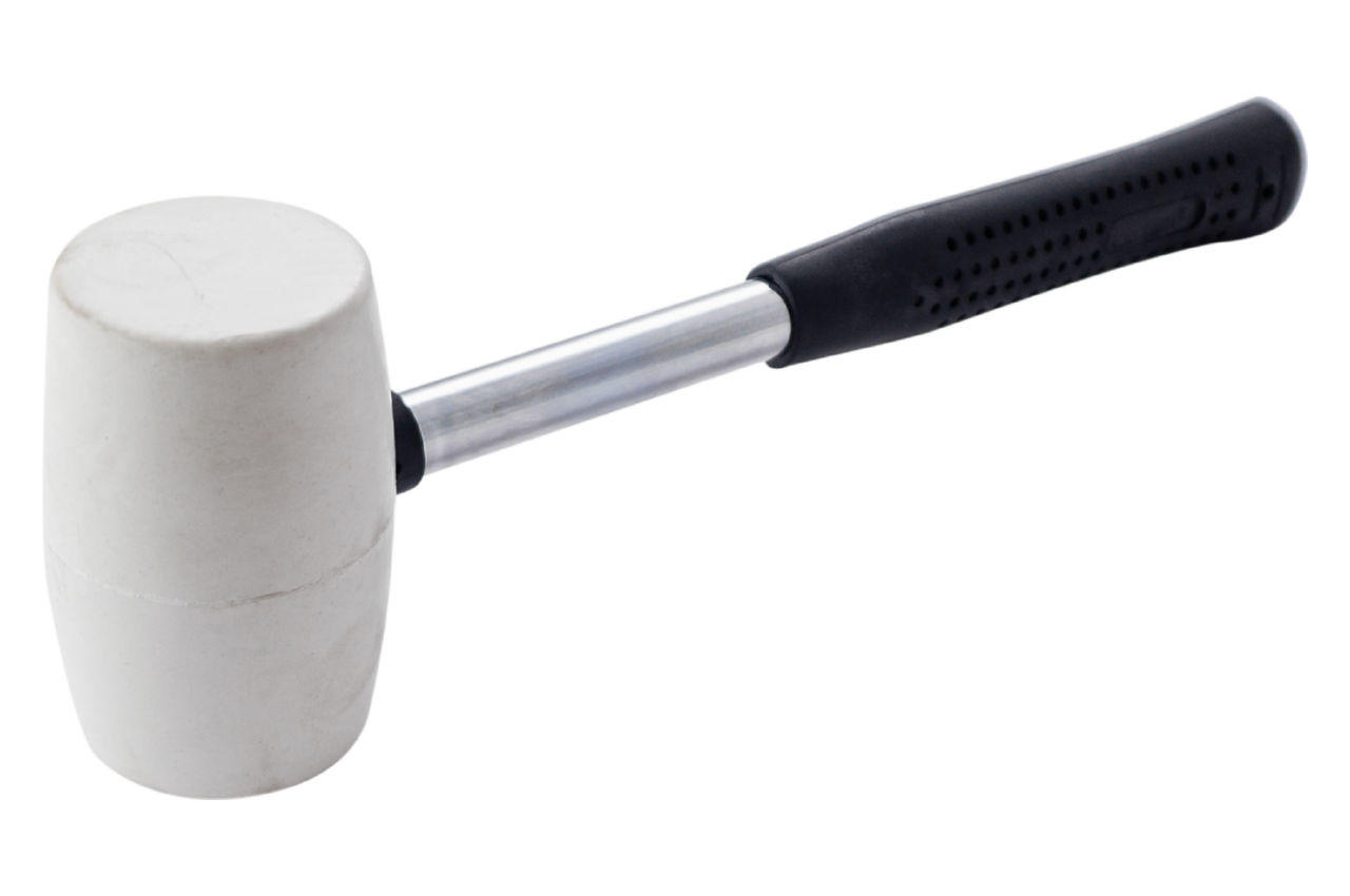 Киянка Mastertool - 450 г х 60 мм белая резина, ручка металл 2