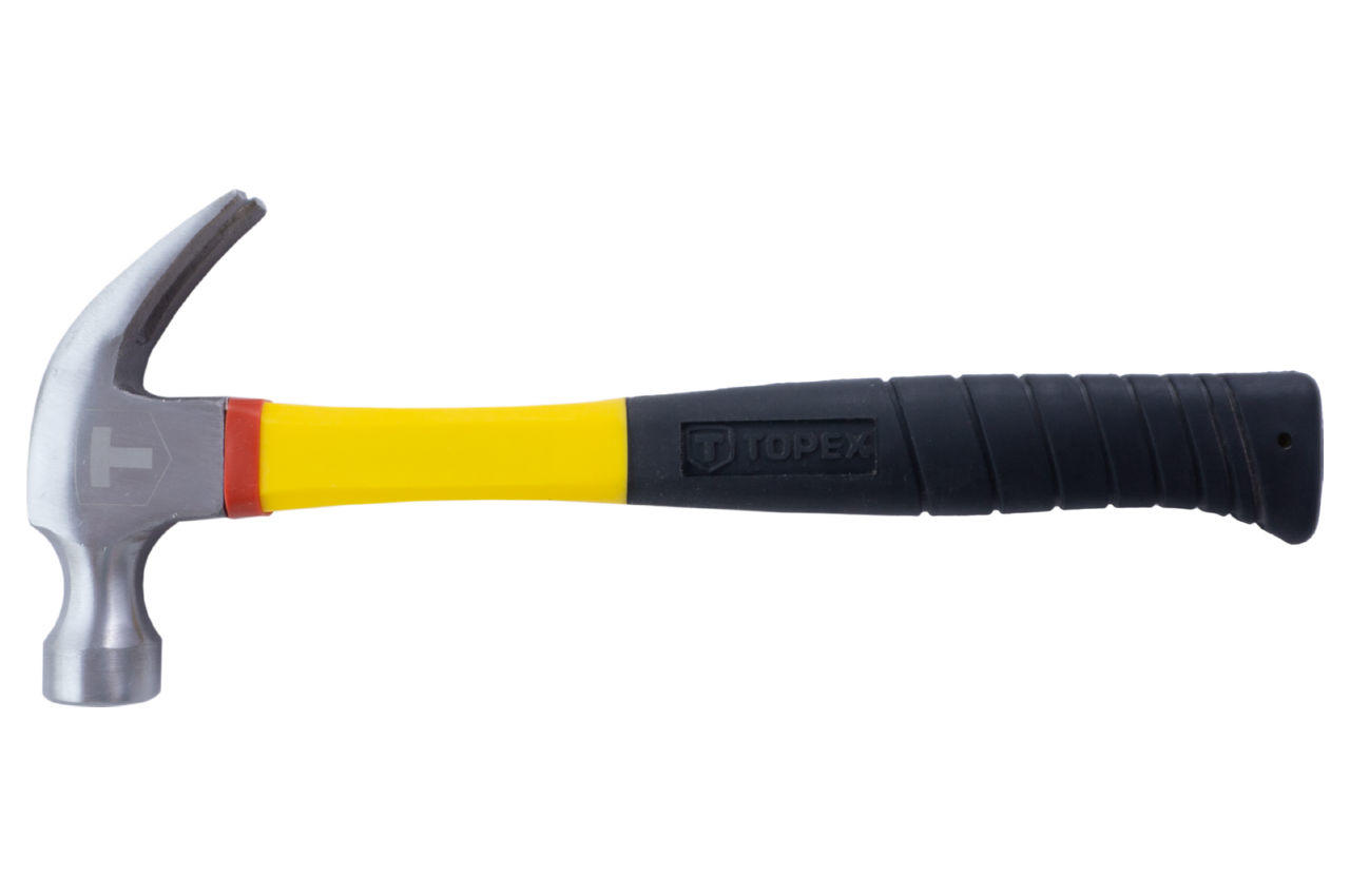 Молоток-гвоздодер Topex - 450 г ручка стекловолокно 1