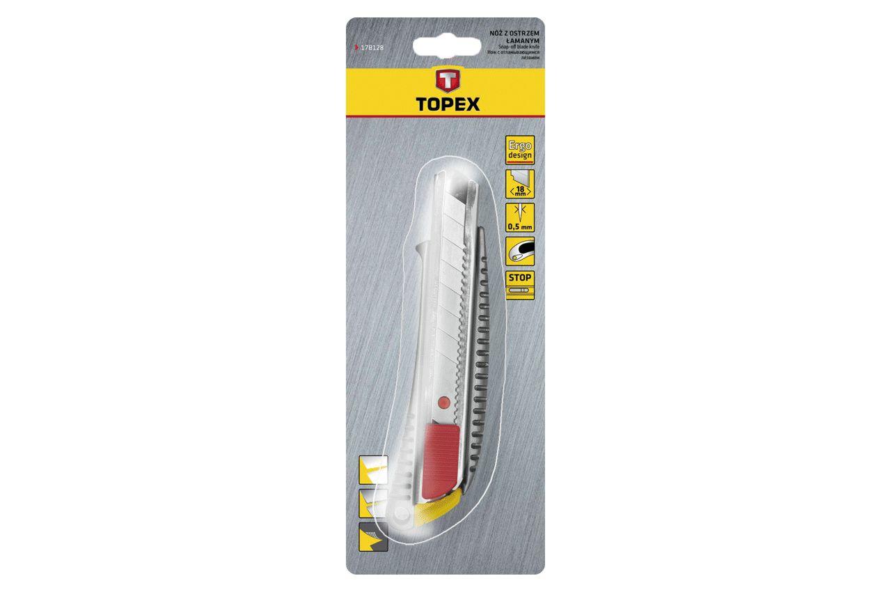 Нож Topex - 18 мм металлический 2