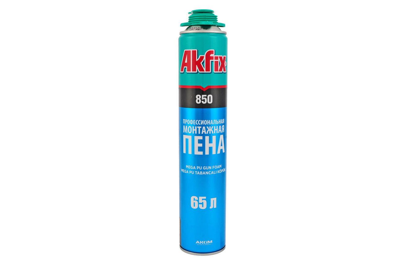 Пена монтажная Akfix - профи MEGA 850 мл (65 л), летняя (850) 1