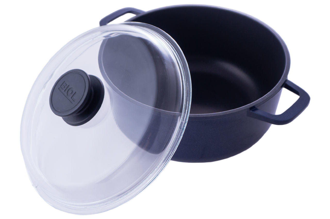 Набор посуды антипригарный Biol - сковорода 220 мм + кастрюля 3 л индиго 4