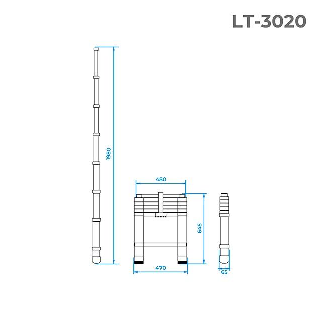 Лестница телескопическая Intertool - 2000 мм х 6 ступеней 3