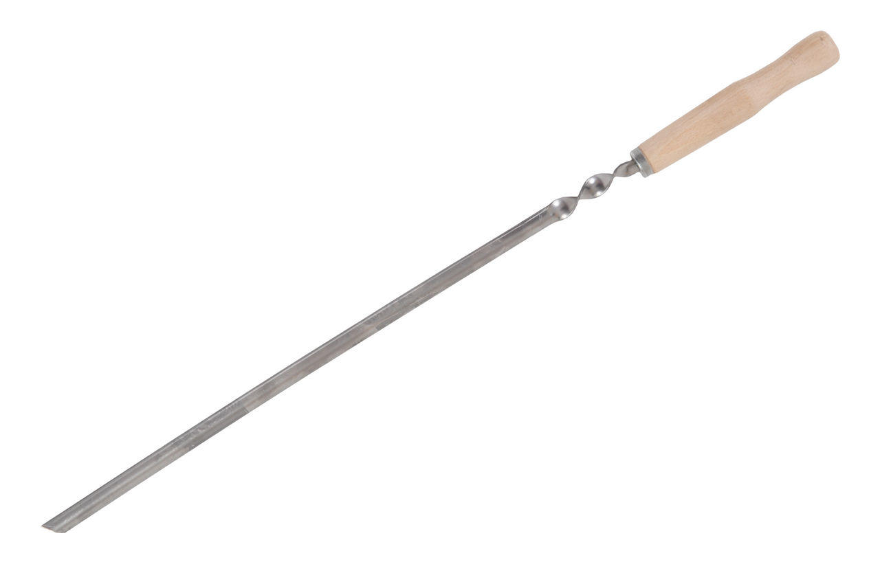 Шампур DV - 580 x 12 мм треугольный деревянная ручка 1