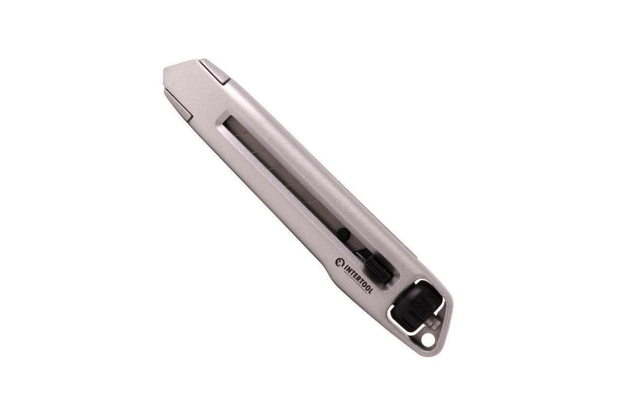 Нож Intertool - 18 мм двойной фиксатор, металлический 1