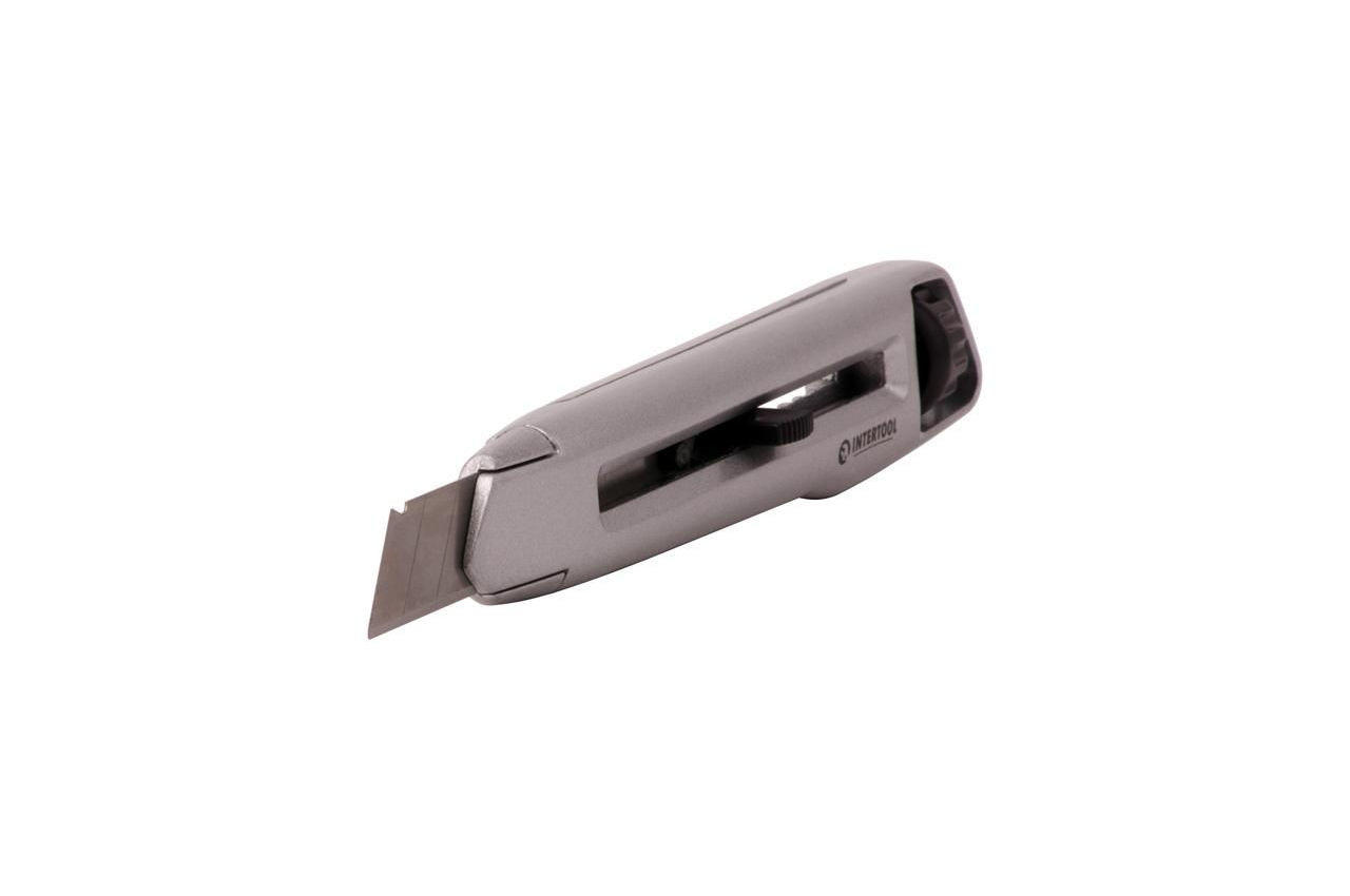 Нож Intertool - 18 мм двойной фиксатор, металлический 2