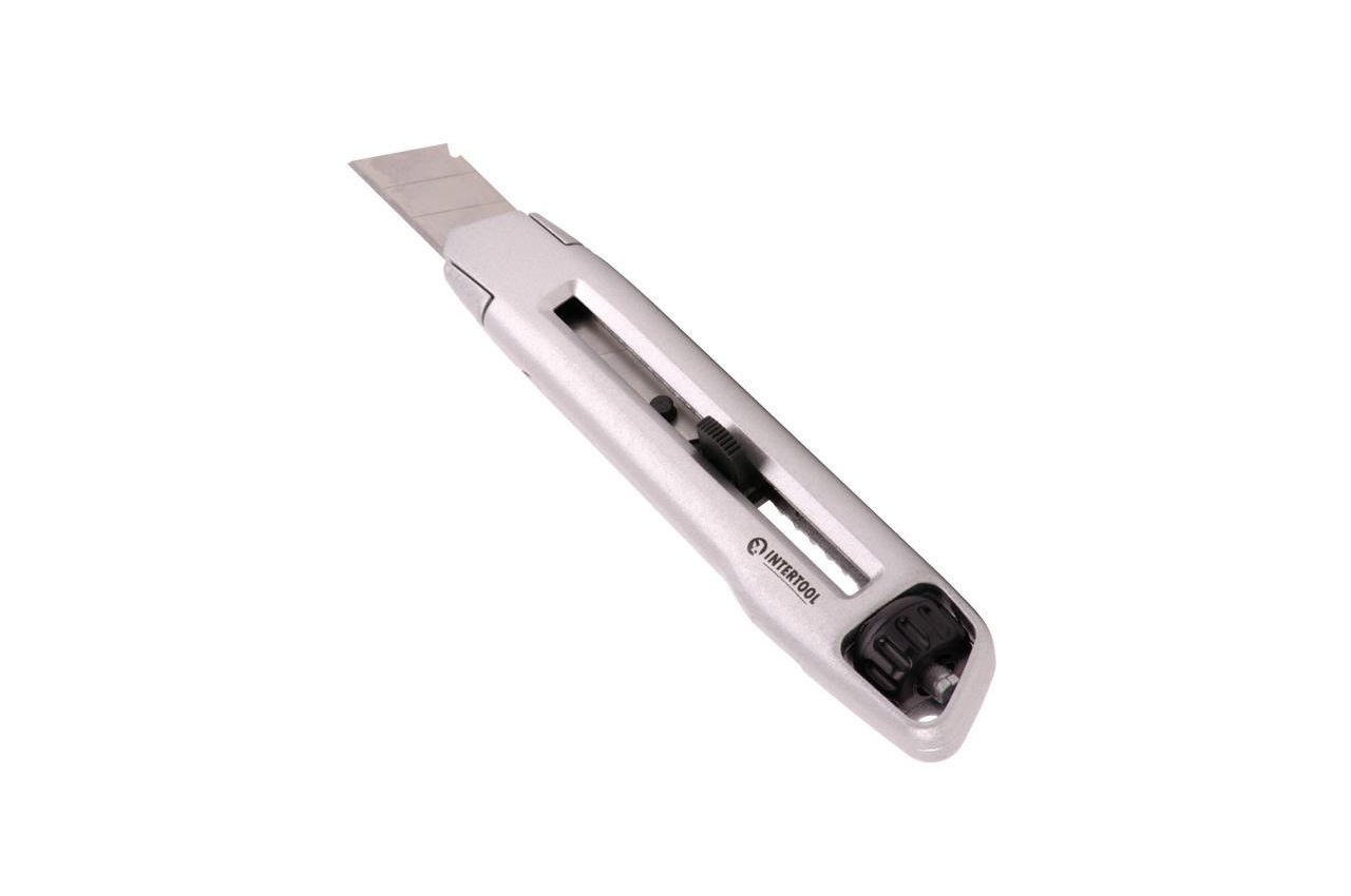 Нож Intertool - 18 мм двойной фиксатор, металлический 4