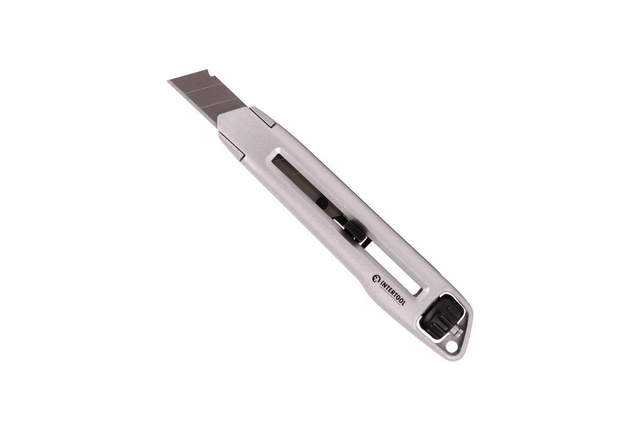 Нож Intertool - 18 мм двойной фиксатор, металлический 5