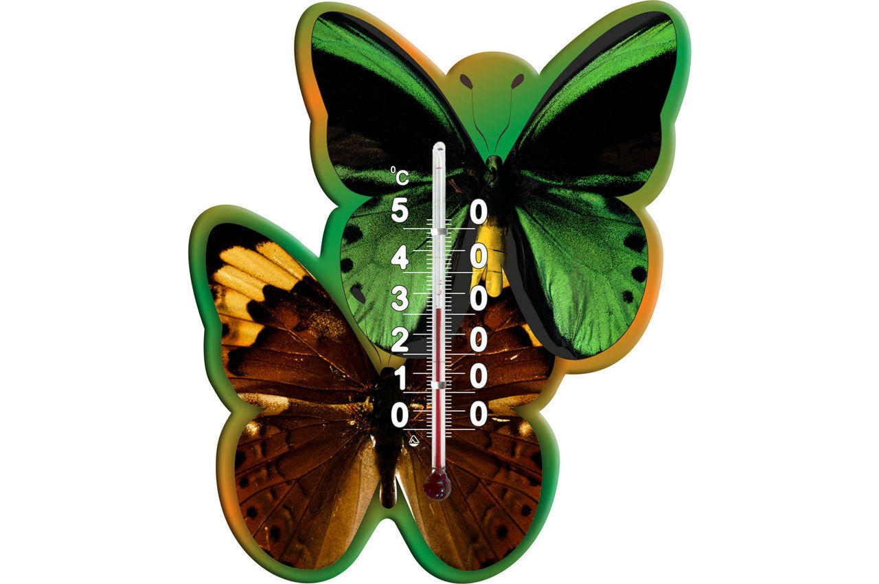 Термометр комнатный Стеклоприбор - (0/+50°C) бабочка зеленая 1