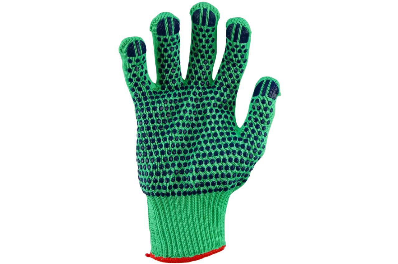 Перчатки PRC - синтетика зеленая с точкой 10 1