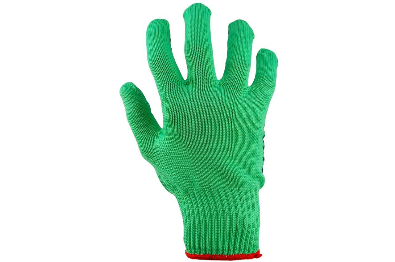 Перчатки PRC - синтетика зеленая с точкой 10 2