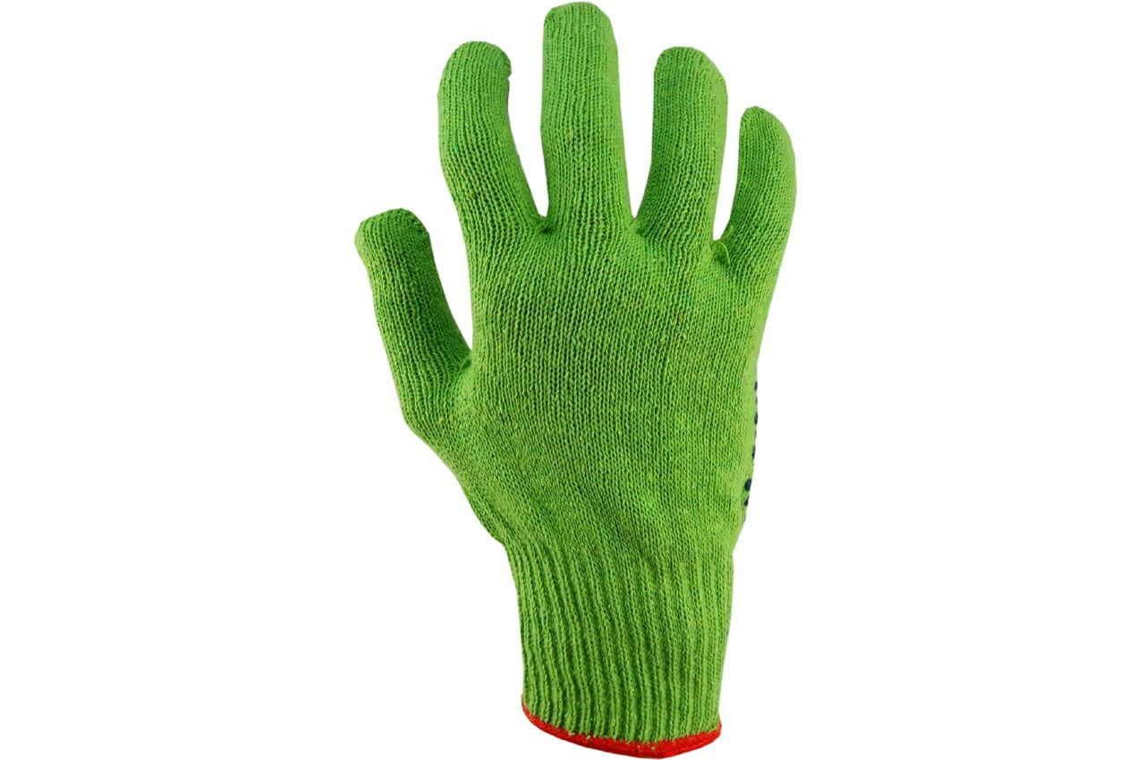 Перчатки PRC - х/б зеленая с точкой 10 2