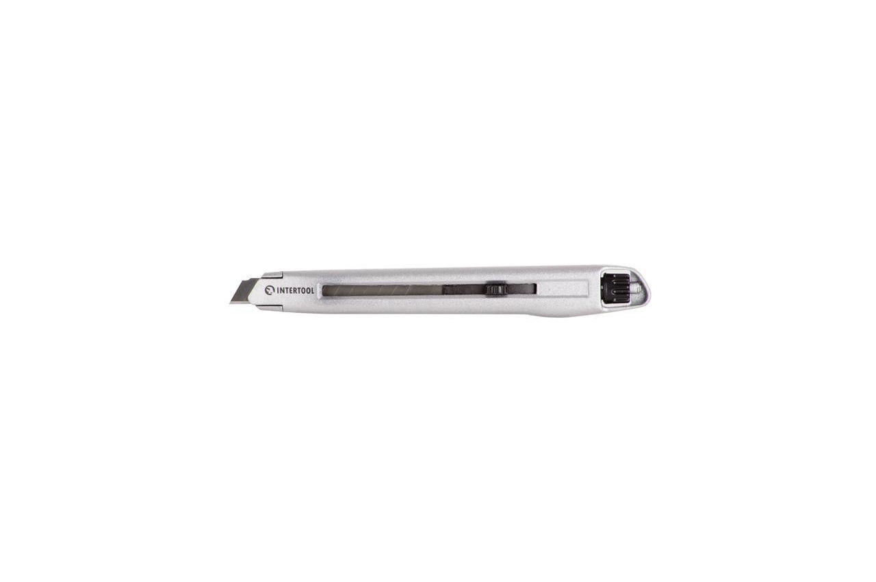 Нож Intertool - 9 мм двойной фиксатор, металлический 7