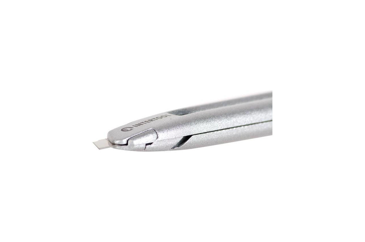 Нож Intertool - 9 мм двойной фиксатор, металлический 9
