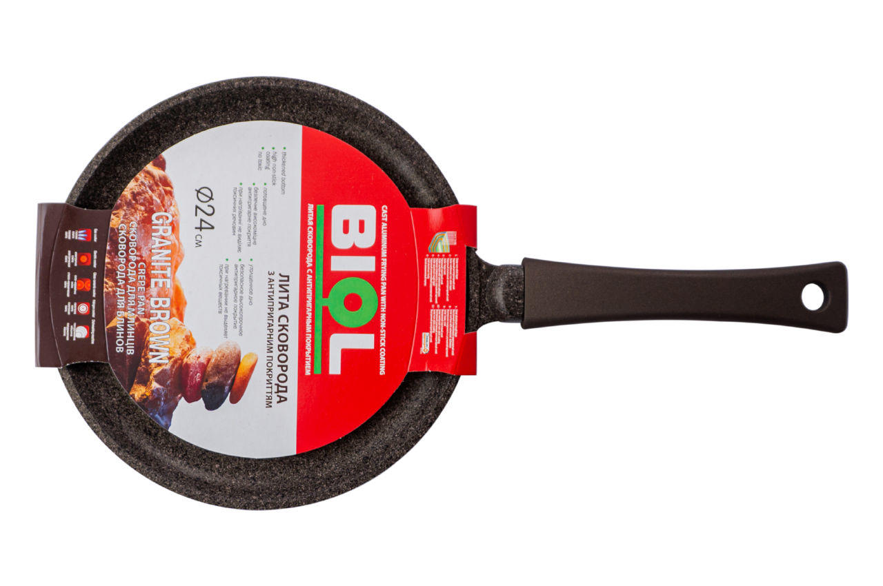Сковорода блинная антипригарная Biol - 240 мм гранит-браун 6