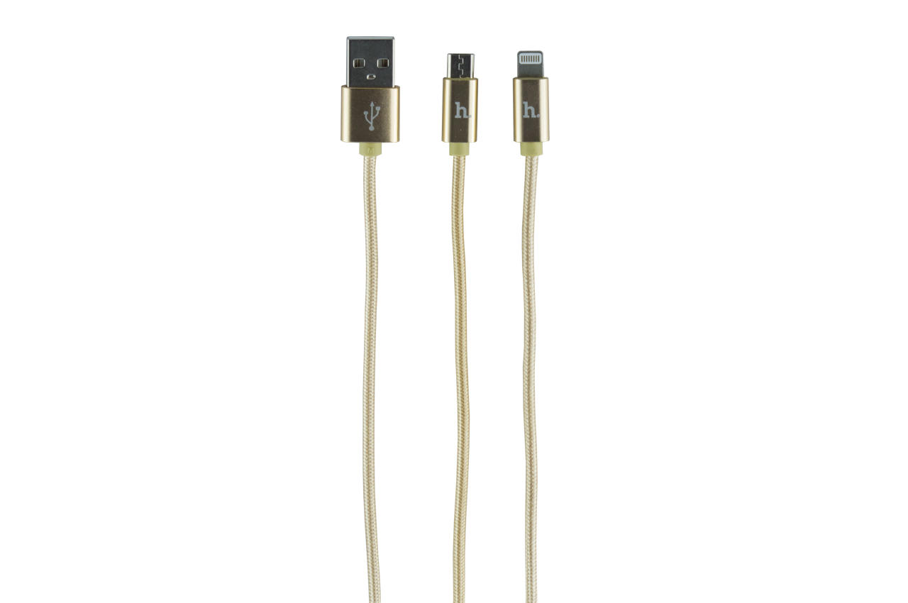 Кабель Lightning+Micro-USB Hoco - X2 1 м Gold 1