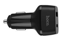 Автомобильное зарядное устройство Hoco - Z15 1USB+1Type-C QC3,0 Black