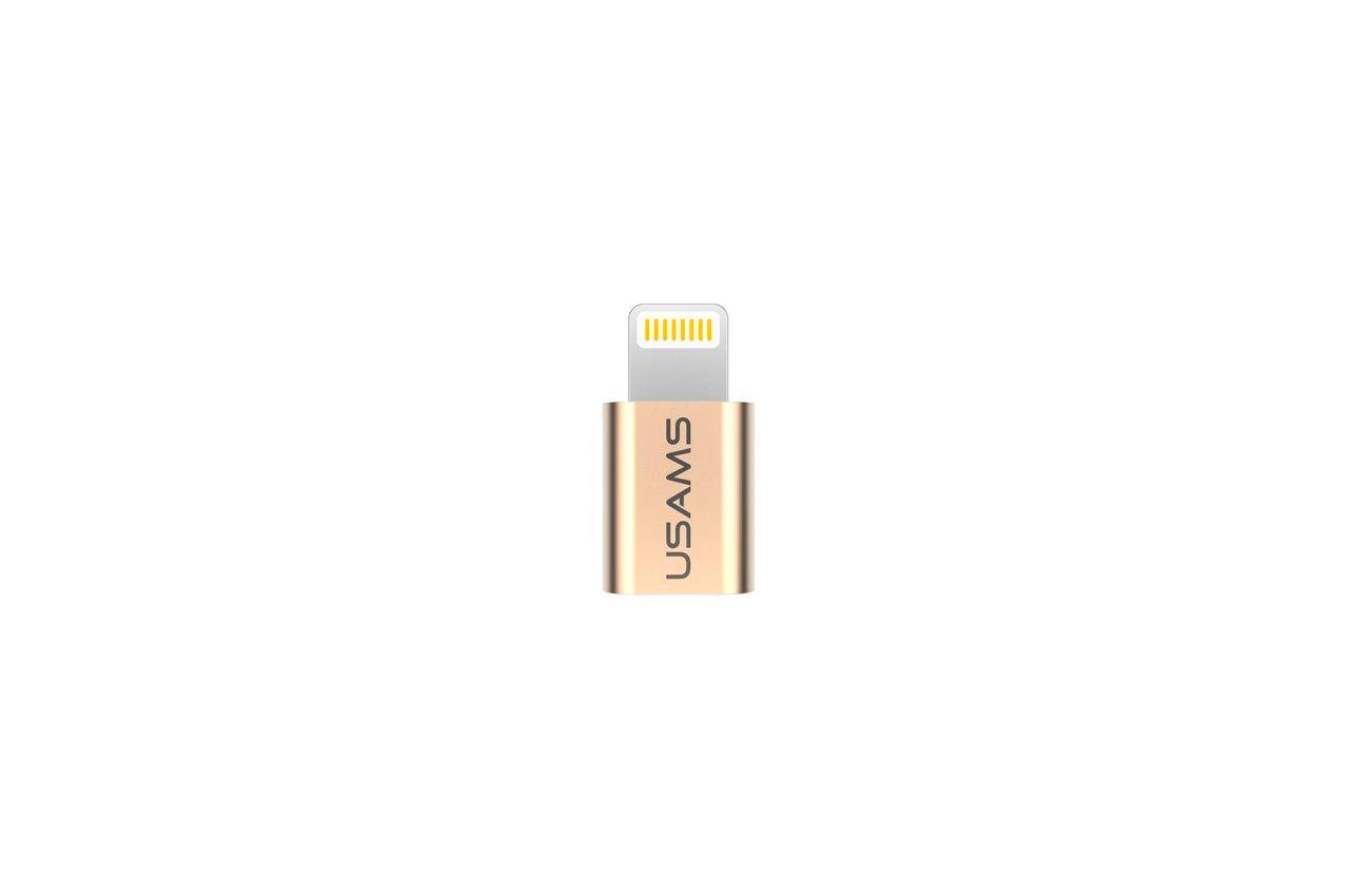 Адаптер Usams - US-SJ014 Lightning x Micro-USB Gold 1
