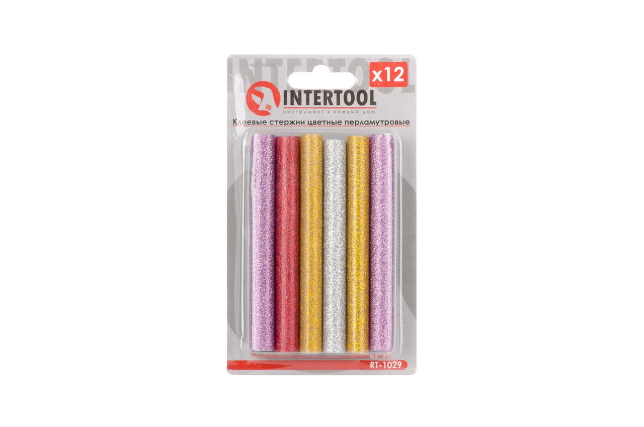 Клеевые стержни Intertool - 11,2 x 100 мм цветные перламутровые (12 шт.) 4