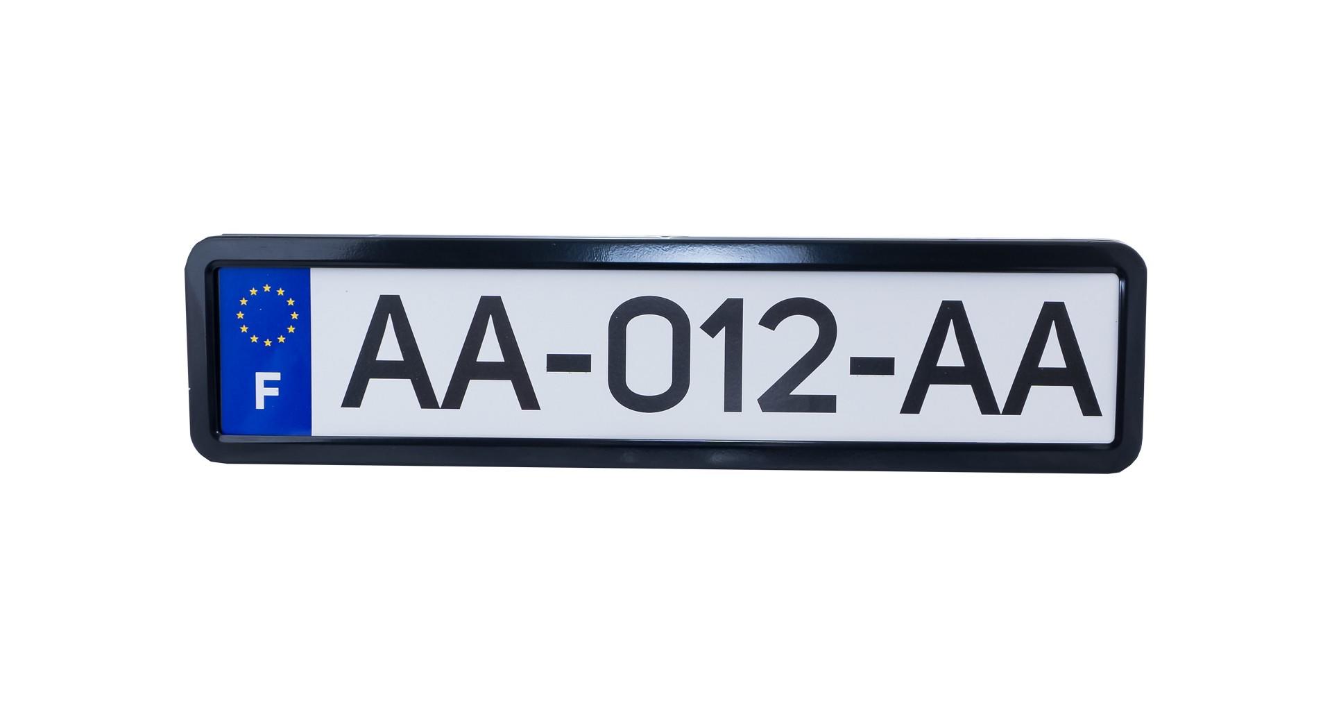 Рамка номерного знака 12Atelie - металлическая черная глянцевая 3