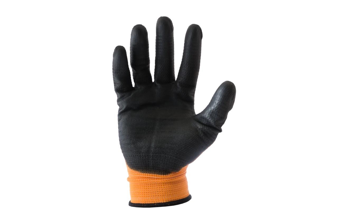 Перчатки Сила - с латексным покрытием 10 (оранжево-черные) блистер 2