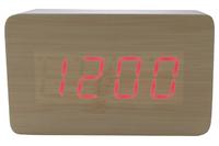 Часы настольные Wooden Clock - 1294 красные цифры