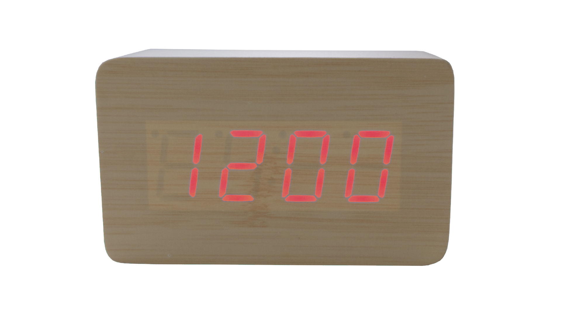 Часы настольные Wooden Clock - 1294 красные цифры 4