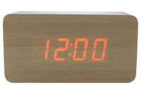 Часы настольные Wooden Clock - 1295 красные цифры