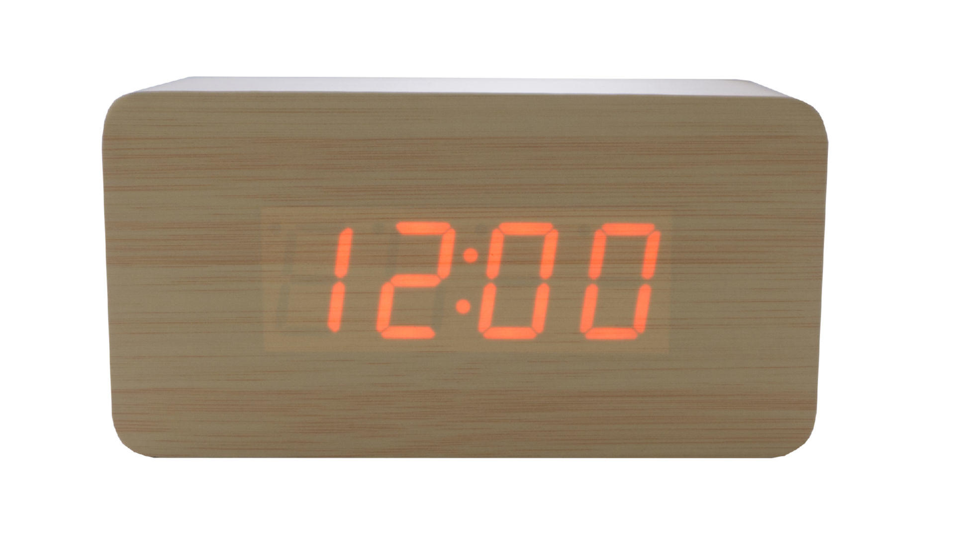 Часы настольные Wooden Clock - 1295 красные цифры 4