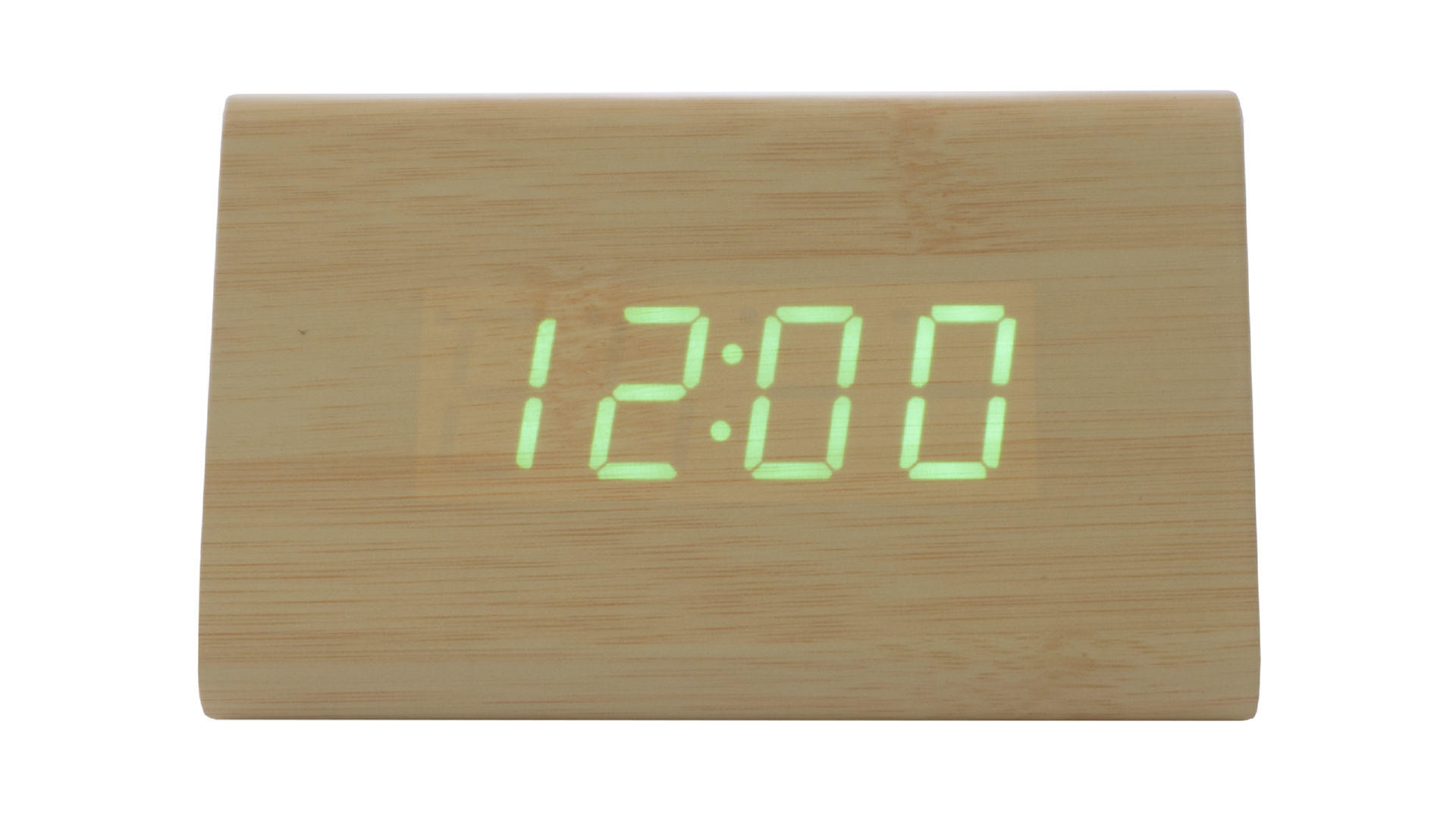 Часы настольные Wooden Clock - 1300 зеленые цифры 4