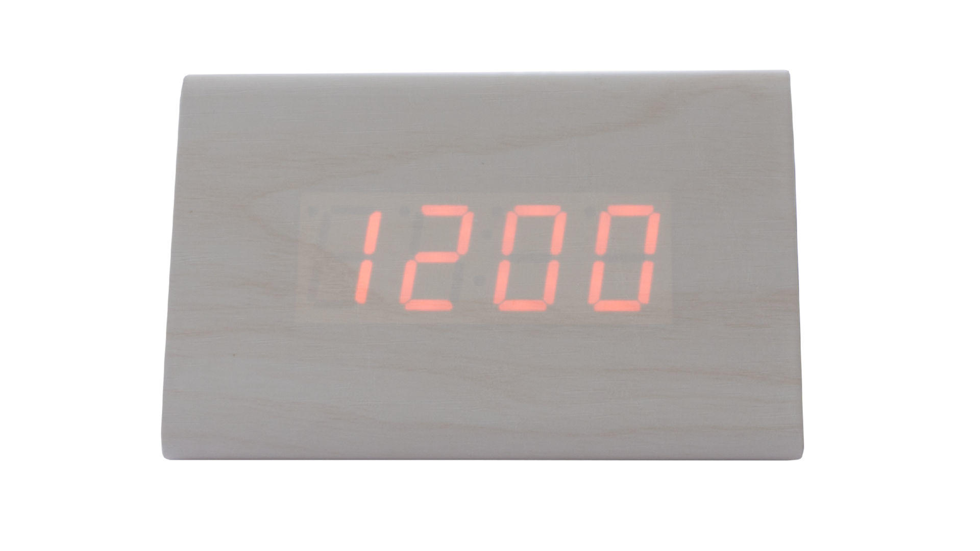 Часы настольные Wooden Clock - 1300 красные цифры 4