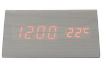 Часы настольные Wooden Clock - 1301 красные цифры