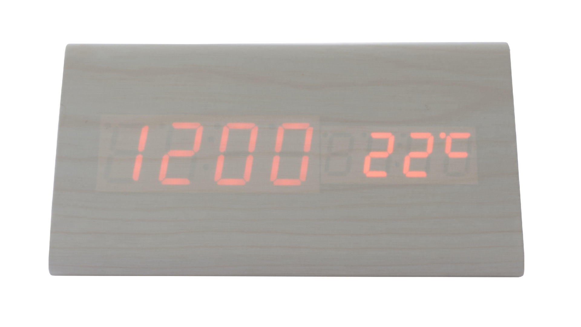 Часы настольные Wooden Clock - 1301 красные цифры 4
