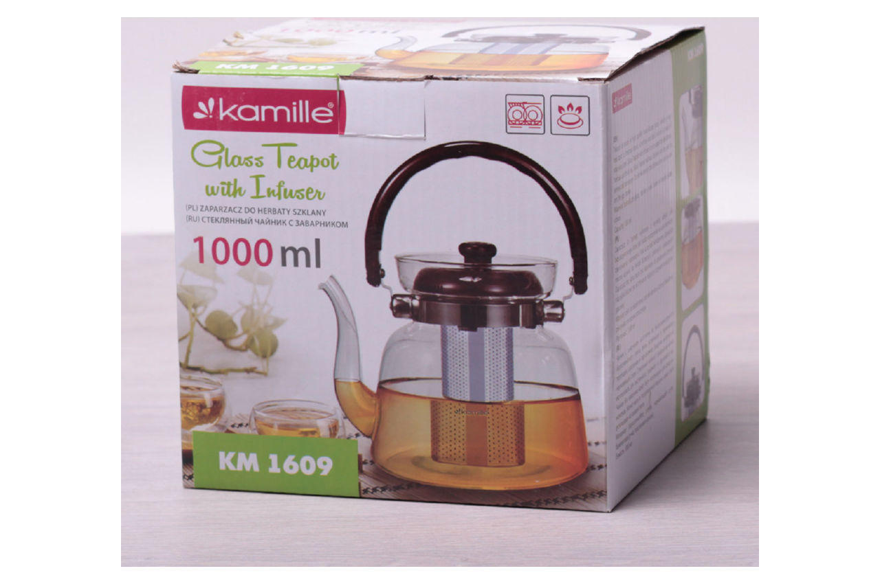 Чайник заварочный Kamille - 1000 мл огнеупорный 4