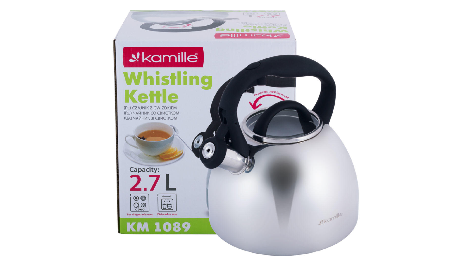 Чайник нержавеющий Kamille - 2,7 л 1089 8