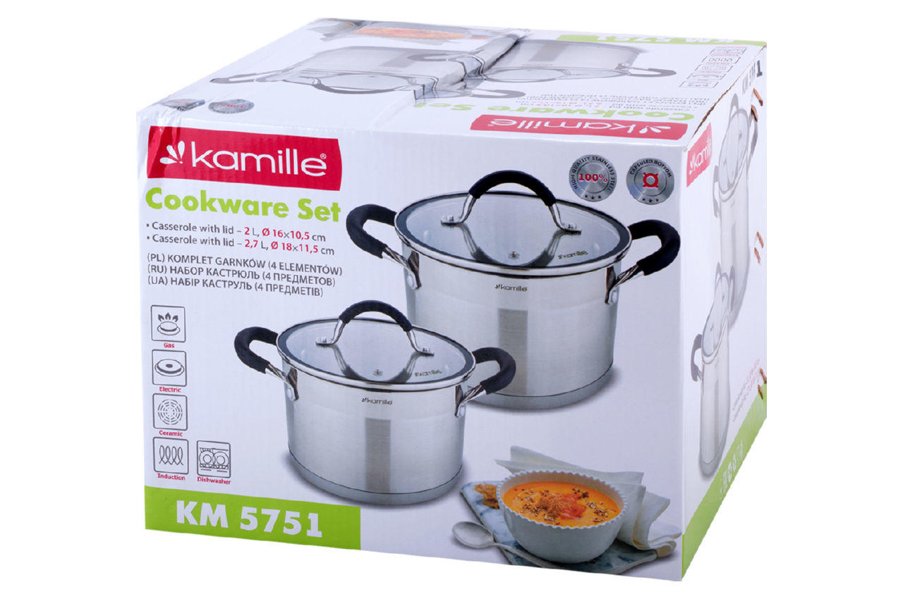 Набор посуды нержавеющий Kamille - 2 x 2,7 л (2 шт.) 2