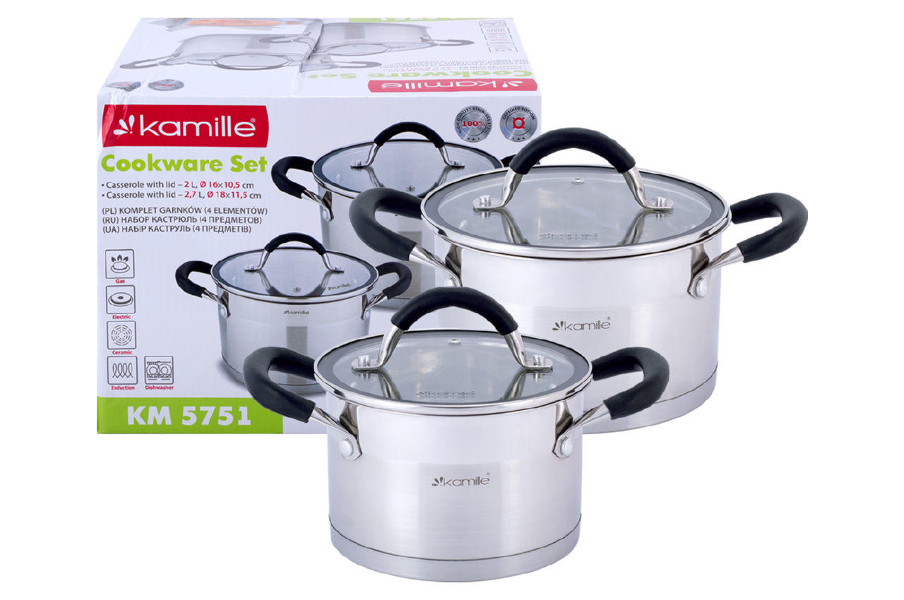 Набор посуды нержавеющий Kamille - 2 x 2,7 л (2 шт.) 4
