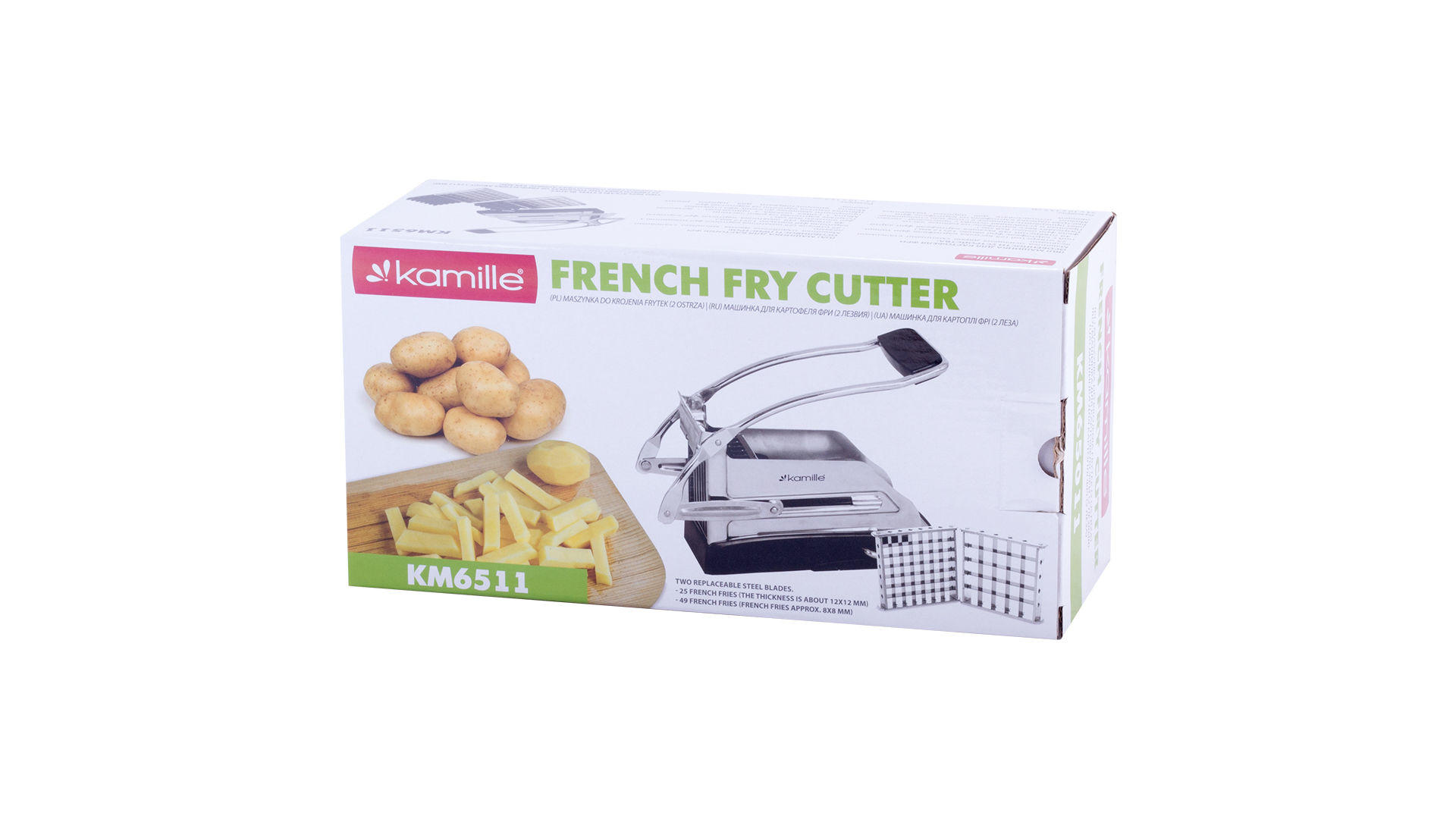 Машинка для нарезки картофеля фри Kamille - 2 лезвия 8 x 12 мм 9