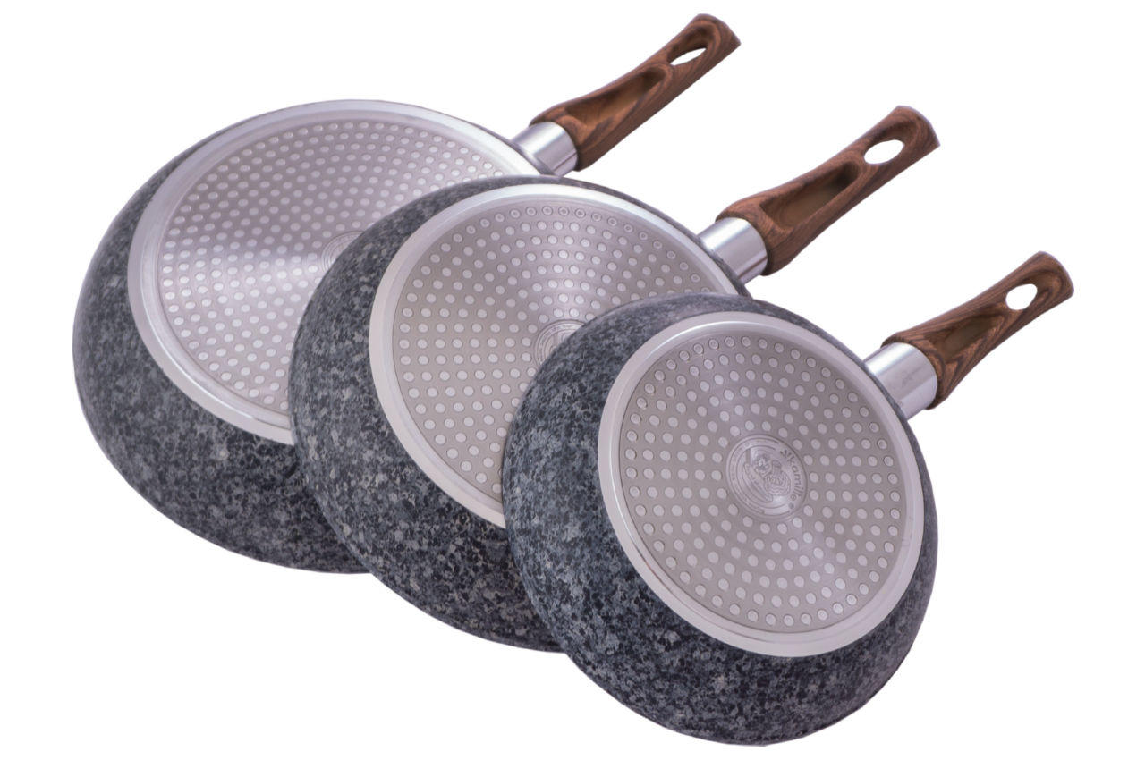 Набор посуды антипригарный Kamille - 200 x 240 x 280 мм Granite (3 шт.) 2