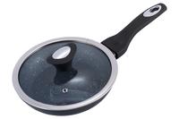 Сковорода антипригарная Kamille - 200 мм Black Marble с крышкой