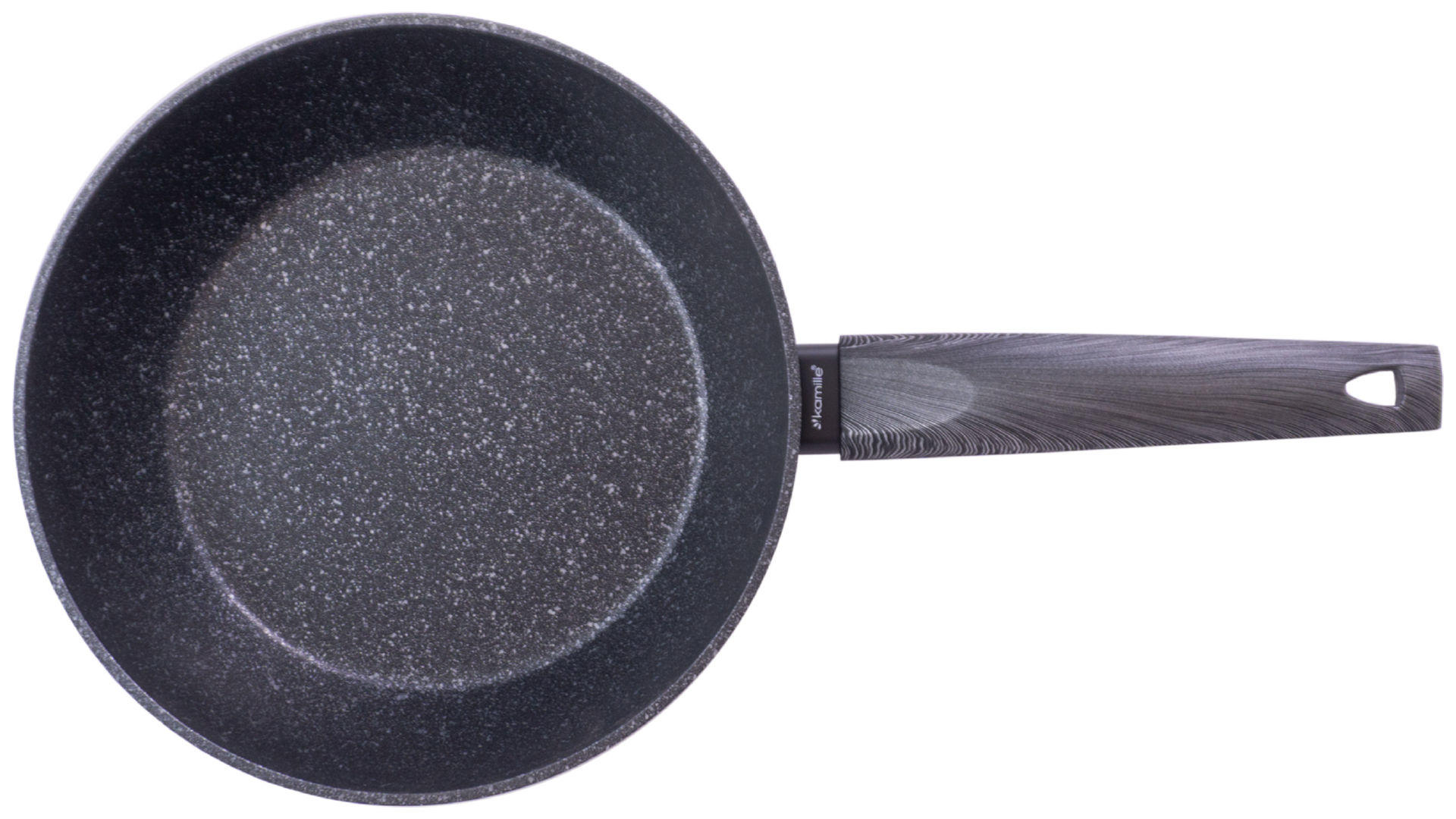Сковорода антипригарная Kamille - 240 мм Black Marble глубокая 5